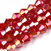 Opaque Solid Color Electroplate Glass Beads Strands EGLA-A039-P6mm-B02-1