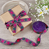 7M Flat Ethnic Style Polyester Ribbon OCOR-WH0046-74C-4
