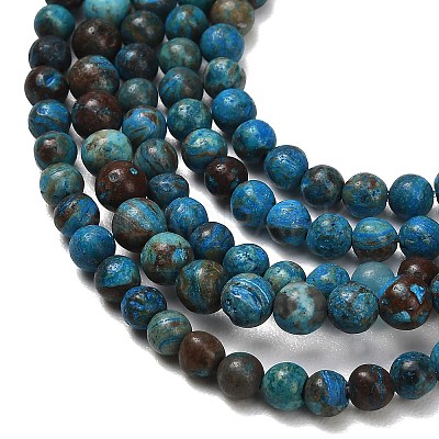 Natural Chrysocolla Beads Strands G-C289-B02-4mm-1