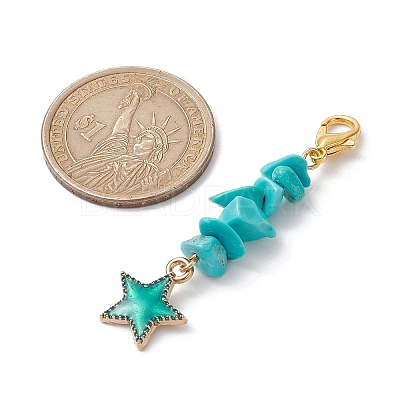 Planet/Star/Flat Round Alloy Enamel Pendant Decorations HJEW-JM01621-1
