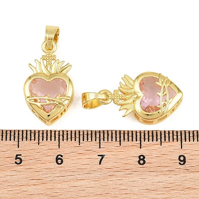 Brass Glass Pendants kk-P343-09D-G-1