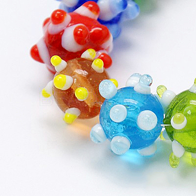 Handmade Bumpy Lampwork Beads Strands X-LAMP-G050-1-1