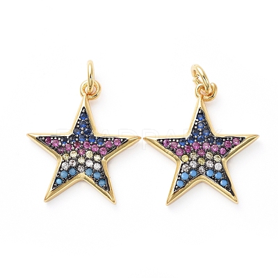 Brass Micro Pave Cubic Zirconia Pendants KK-I658-33B-1