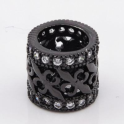 Brass Micro Pave Cubic Zirconia  Beads ZIRC-K003-14B-NR-1