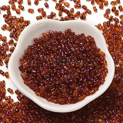 Spray Painted Glass Seed Beads SEED-F005-05A-01-1