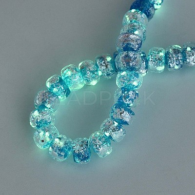 Luminous Handmade Silver Foil Glass Beads Strands FOIL-N029-02B-08-1