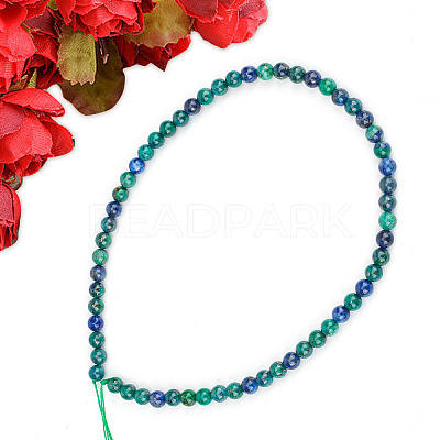 2 Strands Natural Chrysocolla and Lapis Lazuli Beads Strands G-GO0001-38B-1
