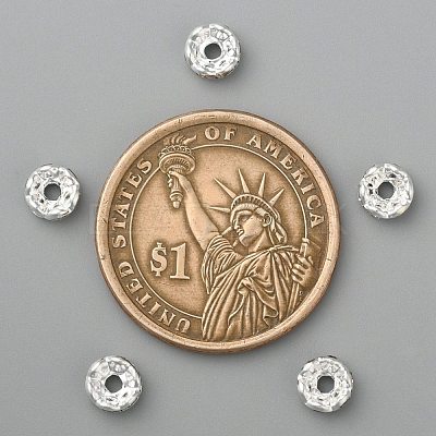 Brass Crystal Rhinestone Spacer Beads X-RB-A006-6MM-S-1