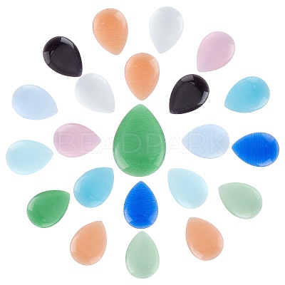 22Pcs 11 Colors Cat Eye Cabochons CE-SC0001-03-1
