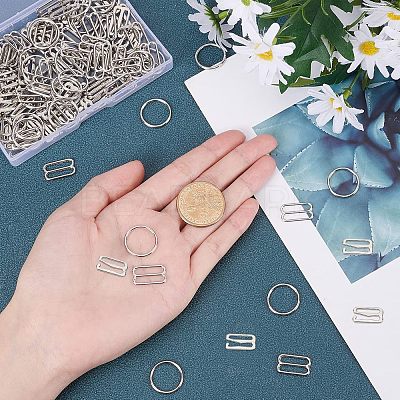 180Pcs 3 Styles Zinc Alloy Slider Buckles IFIN-NB0001-36-1