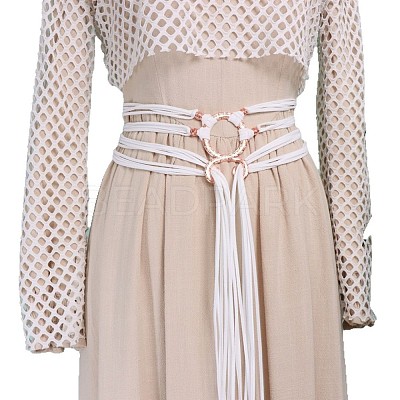 Vintage Faux Suede Cord Multi-layered Long Tassel Belly Chain Belts FS-WG0892A-06-1