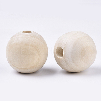 Unfinished Natural Wood Beads LS-WOOD-Q041-04A-1