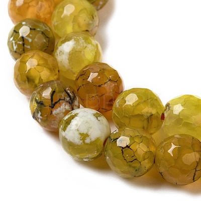 Dyed & Heated Natural Fire Crackle Agate Beads Strands G-P539-B01-13-1