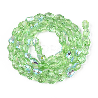 Transparent Electroplate Glass Beads Strands EGLA-N023-6x8mm-A08-1