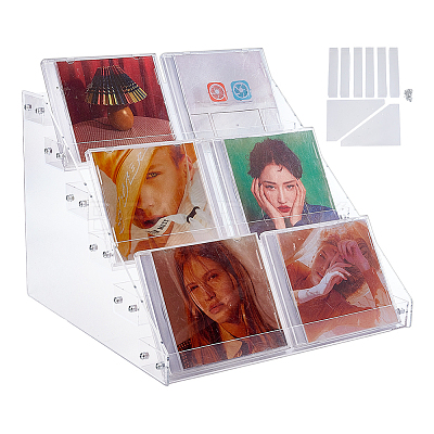 6-Tier Acrylic Nail Polish Bottle Organizer Display Riser Stands ODIS-WH0043-189A-1
