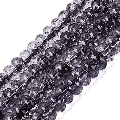Crackle Transparent Glass Beads Strands GLAA-N074-02A-15-1