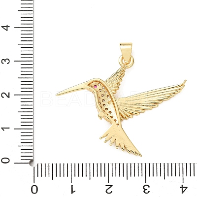 Rack Plating Brass Micro Pave Cubic Zirconia Pendants X-KK-E072-23G-1