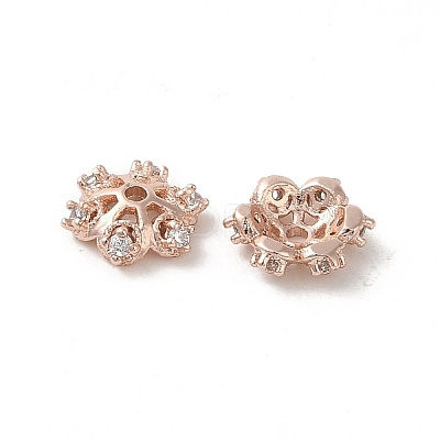Rack Plating Brass Beads Caps KK-B088-05A-RG-1
