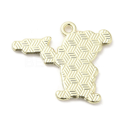 Light Gold Plated Alloy Enamel Pendants ENAM-L041-06D-1