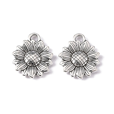 Sunflower Tibetan Style Alloy Pendants TIBEP-R344-35AS-LF-1
