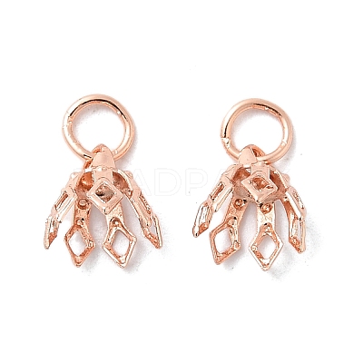 Flower Rack Plating Brass Filigree Bead Cap Bails KK-L102-27RG-1
