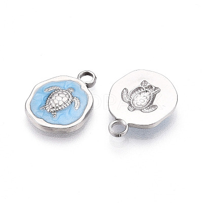 304 Stainless Steel Pendants STAS-N108-08B-P-1