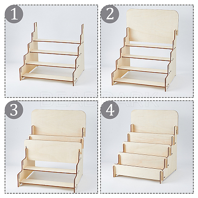 Wood Place Card Display Stands AJEW-WH0348-315-1