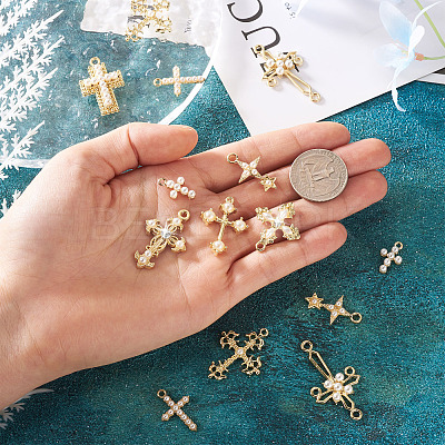 18Pcs 9 Style Alloy Pendants & Chandelier Componenent Links FIND-CD0001-40-1