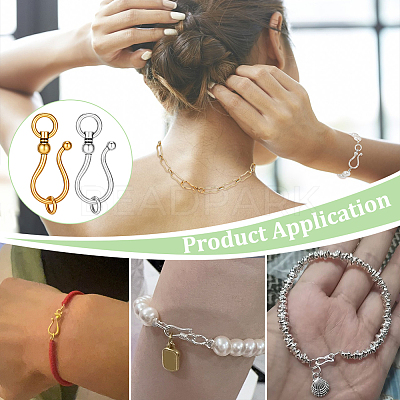 50Pcs 2 Colors Tibetan Style S-Hook Clasps FIND-PH0060-05-1