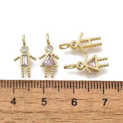 Brass Micro Pave Cubic Zirconia Pendants KK-D339-02G-10-1