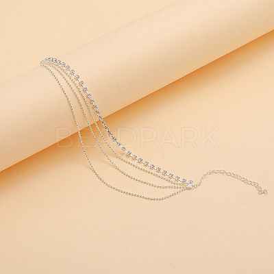Alloy Rhinestone Multi-strand Anklets WG18F6C-04-1