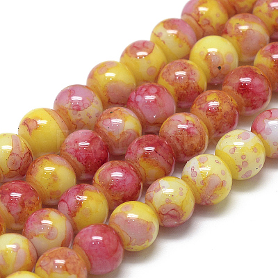Baking Paint Glass Beads Strands DGLA-S115-8mm-S35-1
