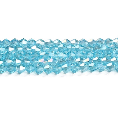 Transparent Electroplate Glass Beads Strands GLAA-F029-2mm-A20-1