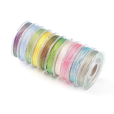 10 Rolls 3-Ply Metallic Polyester Threads MCOR-YW0001-03A-1