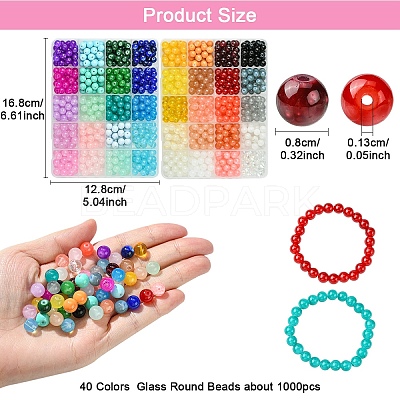 1000Pcs 40 Colors Baking Paint Imitation Jade Glass Round Beads DGLA-YW0001-32-1