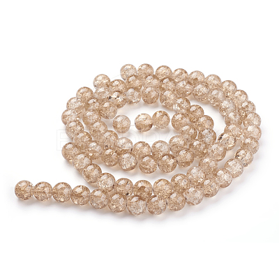 Crackle Glass Beads Strands X-CCG-Q001-10mm-07-1
