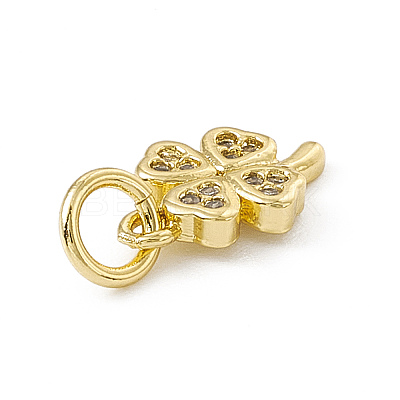Brass Micro Pave Cubic Zirconia Charms ZIRC-F132-35G-1