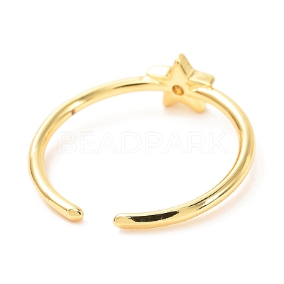 Star Golden Cuff Rings for Women KK-G404-09-1