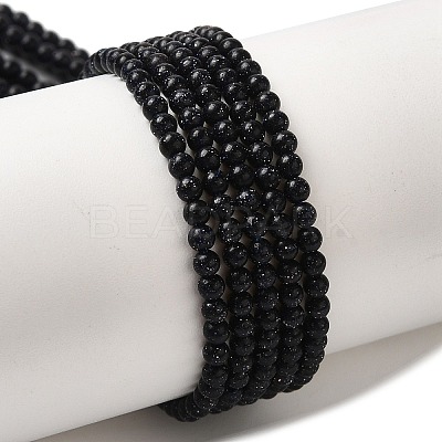 Synthetic Blue Goldstone Beads Strands G-B090-A07-01-1