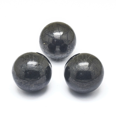 Natural Shungite Sphere Beads G-F675-01-1