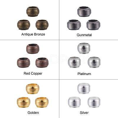 Brass Crimp Beads KK-YW0001-17-1