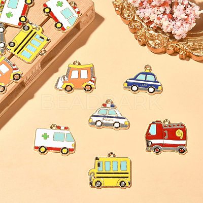 30Pcs 6 Styles Alloy Enamel Pendants ENAM-CJ0004-51-1