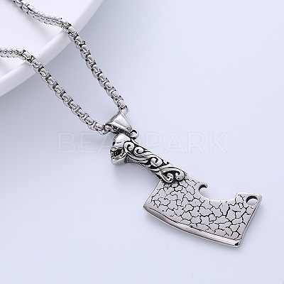 Creative Western Style 304 Stainless Steel Knife Pendant Necklaces EB0318-1