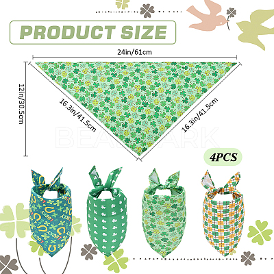 4Pcs 4 Styles Triangle Polyester Pet Handkerchi AJEW-CP0006-08B-06-1