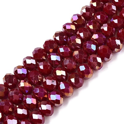 Electroplate Glass Beads Strands EGLA-A044-P6mm-B02-1