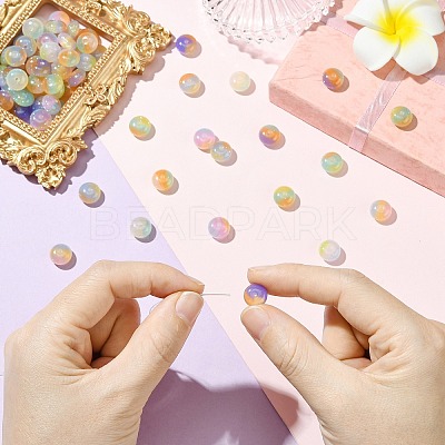 90Pcs 9 Colors Opaque Resin Beads FIND-CJ0004-80-1