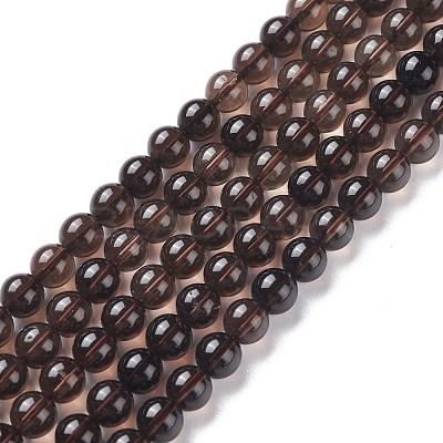 Natural Smoky Quartz Beads Strands G-C076-6mm-4-1