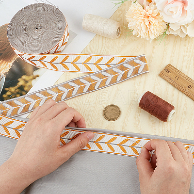 12M Polyester Jacquard Leaf Ribbon OCOR-OC0001-46B-1