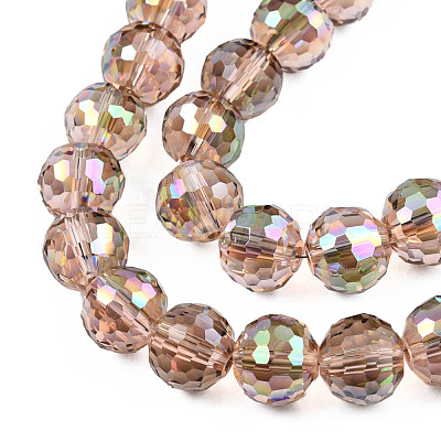 Electroplate Transparent Glass Beads Strands EGLA-N002-46-H03-1