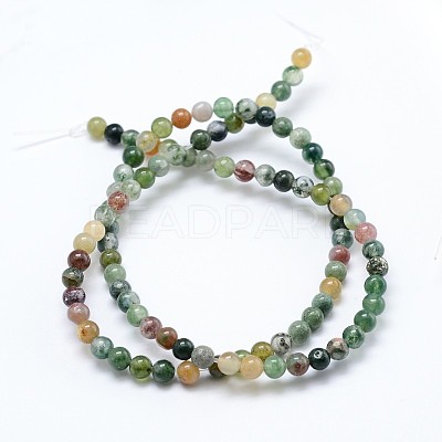 Natural Indian Agate  Round Beads Strands G-P100-01-1